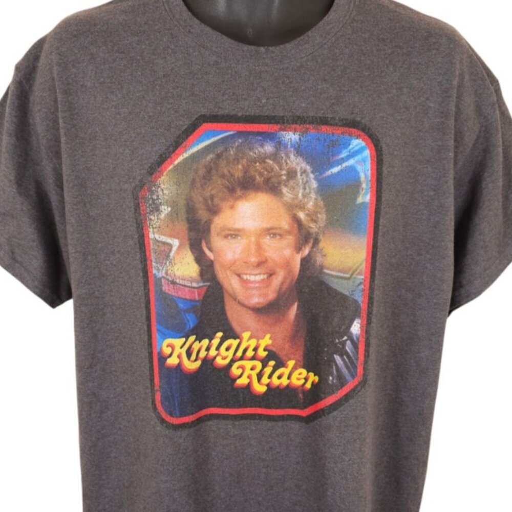 Knight Rider T Shirt Mens Size Large Gray David Hasselhoff 80s TV Show
